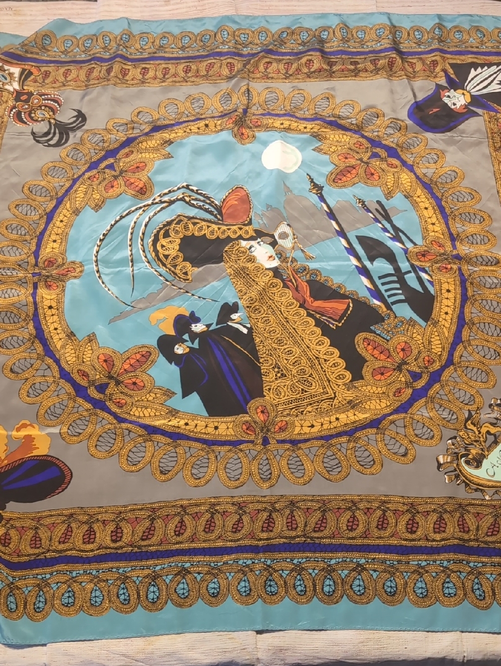 Bob Mackie Wearable Art A Night In Venice Silk Scarf